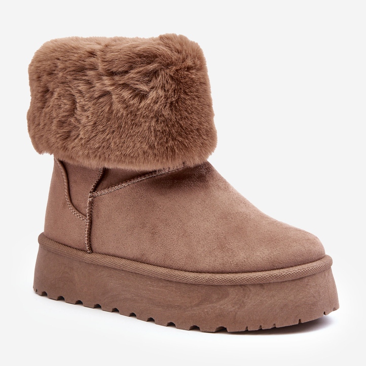 PS1 Stivali da neve Rainsa da donna beige con pelliccia 1