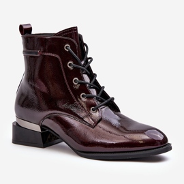 Vinceza Stivaletti isolanti in vernice Borgogna Achonia rosso 1