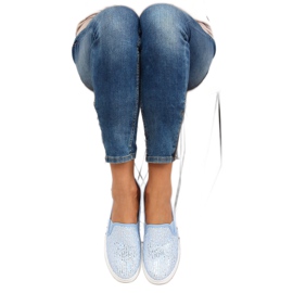 Slip-on in pizzo pastelli XIN07P Azzurro blu 2