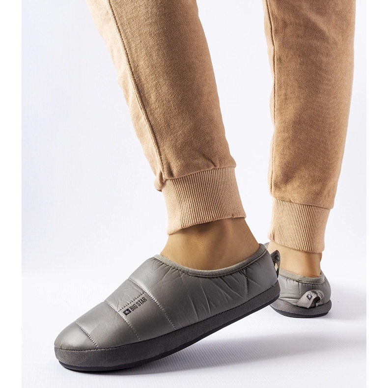 Pantofole invernali isolanti grigie Big Star KK274603 grigio 1