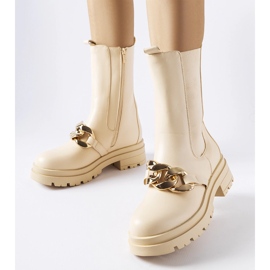 Stivaletti beige con catena di Thierry 1