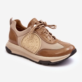 Scarpe sportive in pelle da donna Maciejka 06295-04 Beige 1