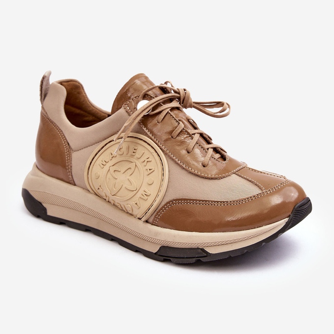 Scarpe sportive in pelle da donna Maciejka 06295-04 Beige 1