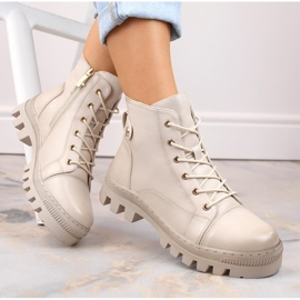 Stivaletti da donna beige Potocki SZ12168 1