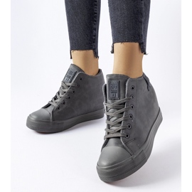 Sneakers con zeppa Big Star MM274005 grigie grigio 1