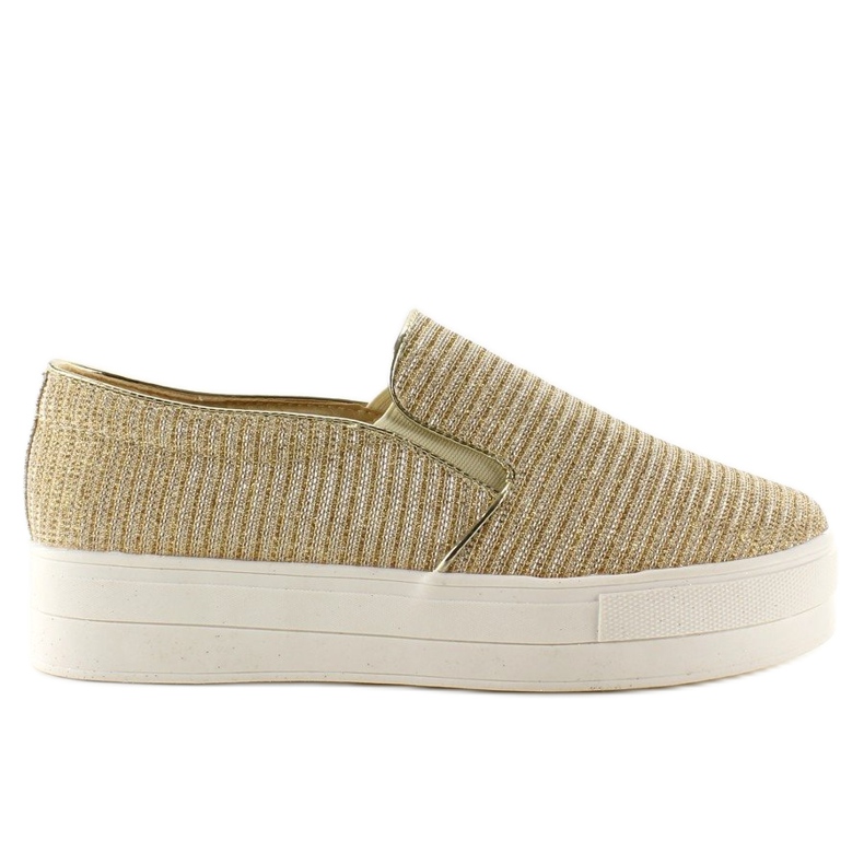 Tessuto a coste slip-on T225P Gold marrone giallo 1