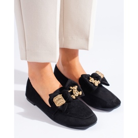 Mocassini da donna in camoscio nero Shelovet 1
