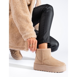 Doposci da donna sulla piattaforma Shelovet beige 1