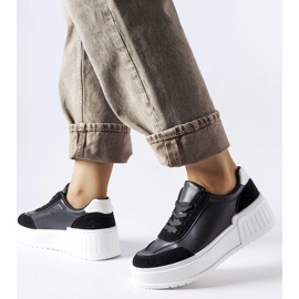 Sneakers nere su spessa piattaforma Seluci nero 2