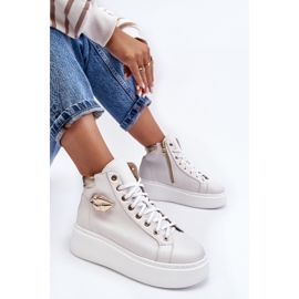 Sneakers Alte con Zip da Donna Lemar Bianche Katerin bianco 2