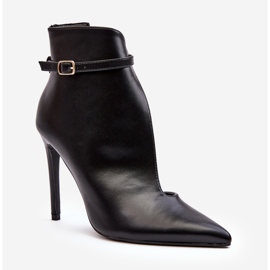 WS1 Stivaletti da Donna in Pelle con Tacco Alto, Colore Nero Amalundi 1