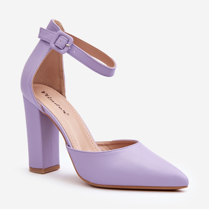 Décolleté in pelle con tacco alto, Salira viola 1