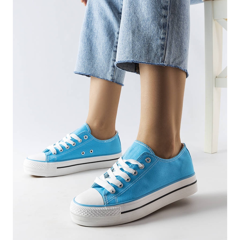 Inna Sneakers con plateau Freestyle blu 1