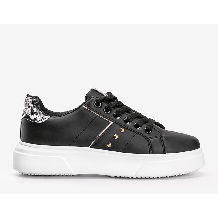 Sneakers nere con motivo a pelle di serpente di Ellen nero 1