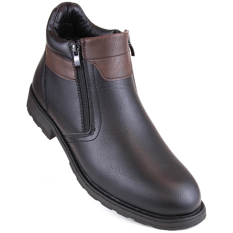Stivali da uomo con cerniere nere isolanti, stile uomo WS-001 nero 1