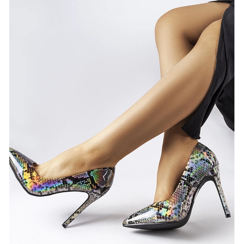 Tacchi Ella laccati argento d'argento 1