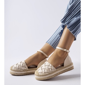 Espadrillas beige con plateau di Gour 1