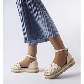 Espadrillas beige con plateau di Gour 2