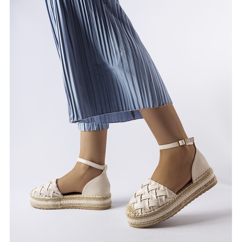 Espadrillas beige con plateau di Gour 2