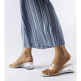 Cursori bianchi trasparenti con zeppa di Wyatt incolore 1