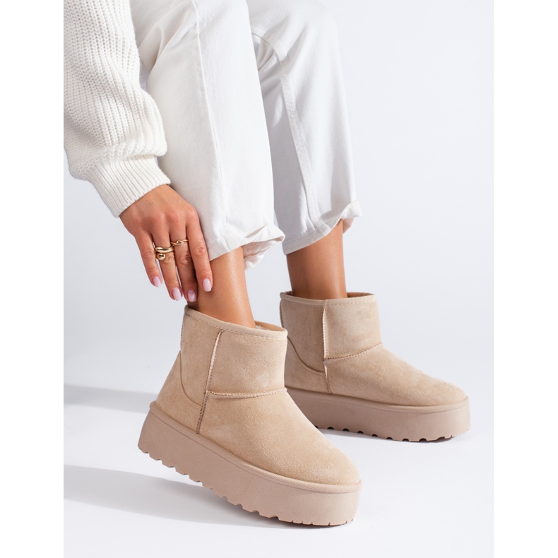 Doposci da donna con plateau, Shelovet beige chiaro 1