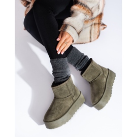 Stivali da neve con plateau da donna verdi Shelovet verde 1