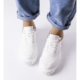 Sneakers rosa con catena di Thilda bianco 1