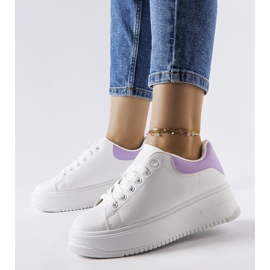 Sneakers con plateau bianche e viola di Holante bianco 2
