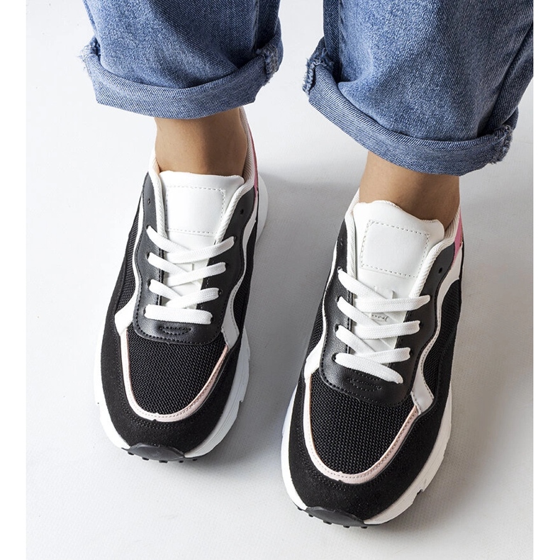Inna Sneakers sportive nere e rosa di Fauren nero 1