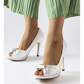 Paré scarpe bianche con punta aperta bianco 1