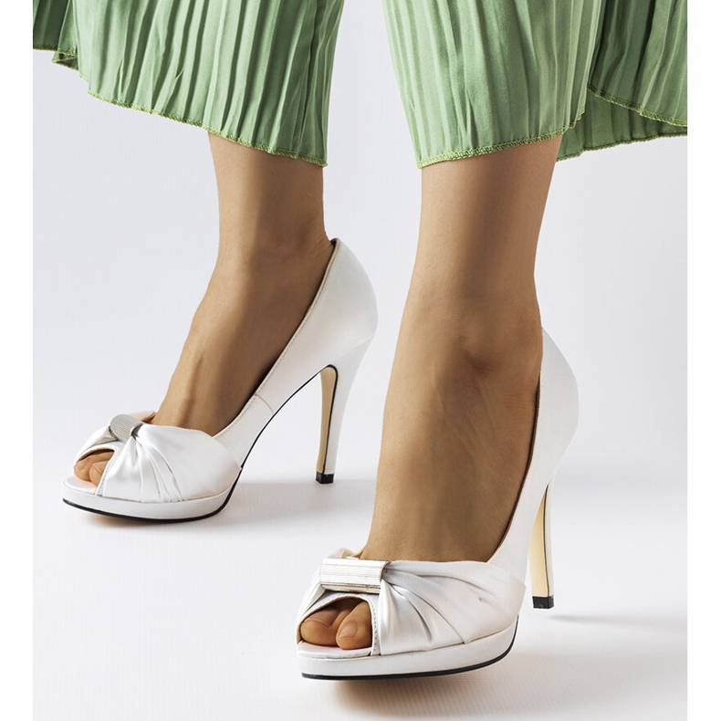 Paré scarpe bianche con punta aperta bianco 1
