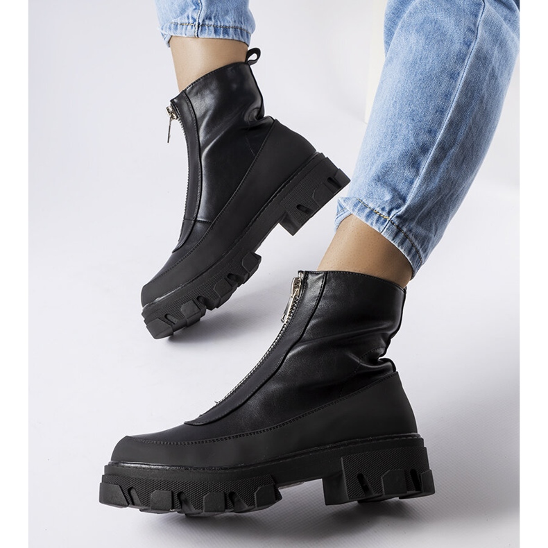 Stivaletti grossi neri di Morley nero 1
