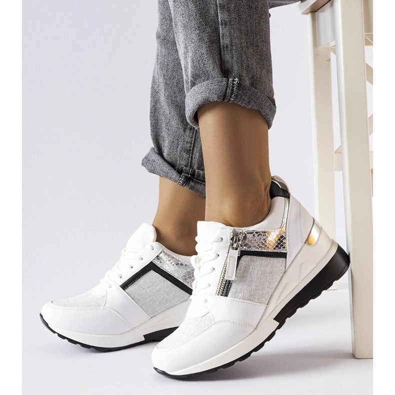 Inna Sneakers con zeppa bianche di Deodata bianca 1