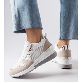 Inna Sneakers con zeppa bianche di Fastello bianca 1