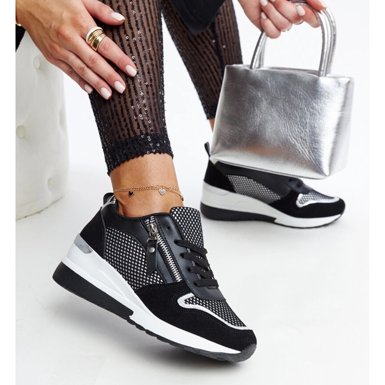 Inna Sneakers con zeppa nere di Fastello nero 1