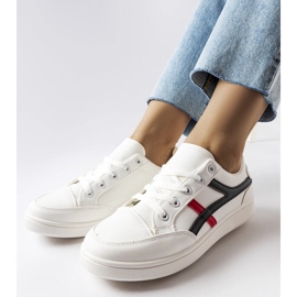 Scarpe da ginnastica piatte bianche di Bonafous bianco 1