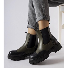 Inna Stivali slip-on neri e verdi di Albany verde 1