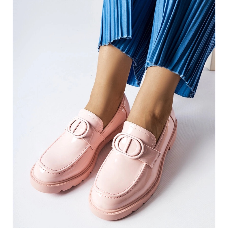 Inna Mocassini in vernice rosa Scranton 1