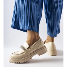 Mocassini beige con strass di Hartford 1