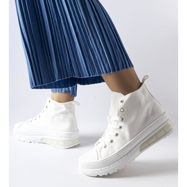 Scarpe da ginnastica alte bianche di Quiet bianco 1