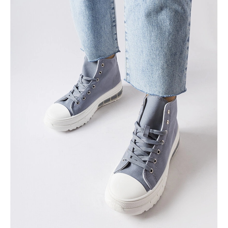 Scarpe da ginnastica alte grigie di Quiet grigio 1