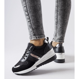 Inna Sneakers con zeppa nere e argento di Titusville nero 1
