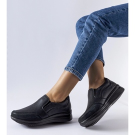 Sneakers con zeppa Rhéaume nere traforate nero 1