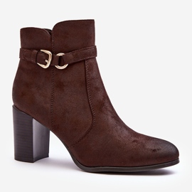 Sergio Leone Stivaletti da Donna in Pelle con Fibbia, Marrone Lasima 1