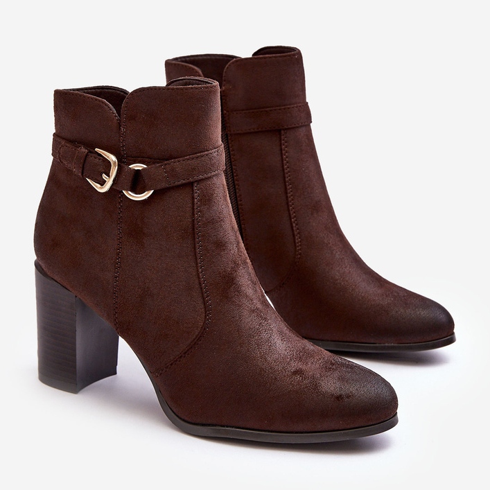 Sergio Leone Stivaletti da Donna in Pelle con Fibbia, Marrone Lasima 2