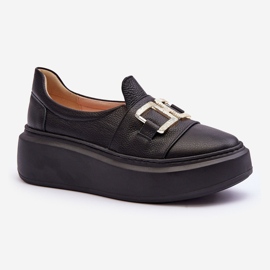 Lewski Shoes Scarpe da Donna in Pelle con Plateau Nere Lewski 3398/2 nero 1