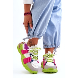 Seastar Scarpe sportive stringate alla moda da donna, verde-rosa multicolore 4