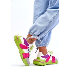 Seastar Scarpe sportive stringate alla moda da donna, verde-rosa multicolore 1