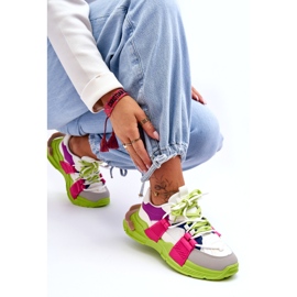 Seastar Scarpe sportive stringate alla moda da donna, verde-rosa multicolore 2