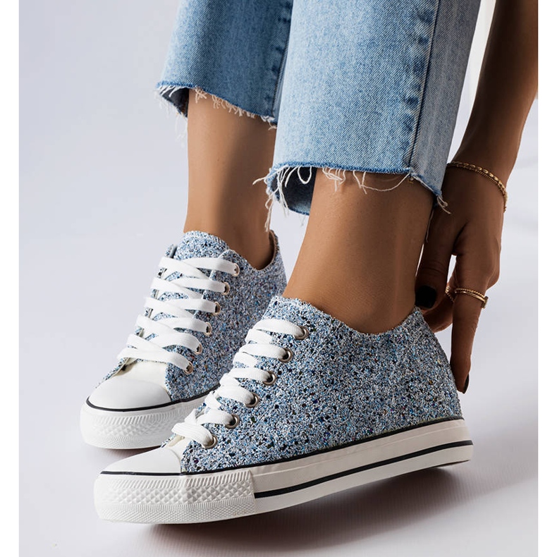 Sneaker basse con zeppa di colore blu di Garceau 1